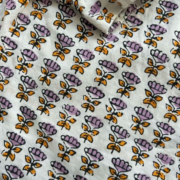 J Crew Women’s Vintage Print Poplin Blouse Size 10 Floral 1/2 Button Pullover - Picture 5 of 6